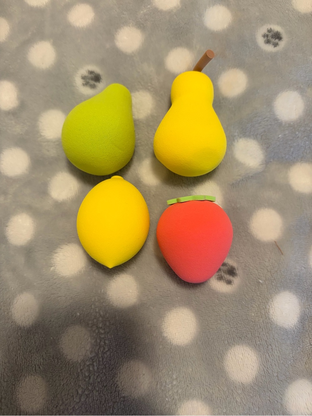 Fruit Squishy Makeup Sponge Set - Yellow, Green, Pink